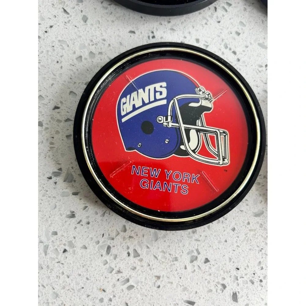 New York Giants NFL Football Helmet Coasters Set of 4‎ Round Cork Back